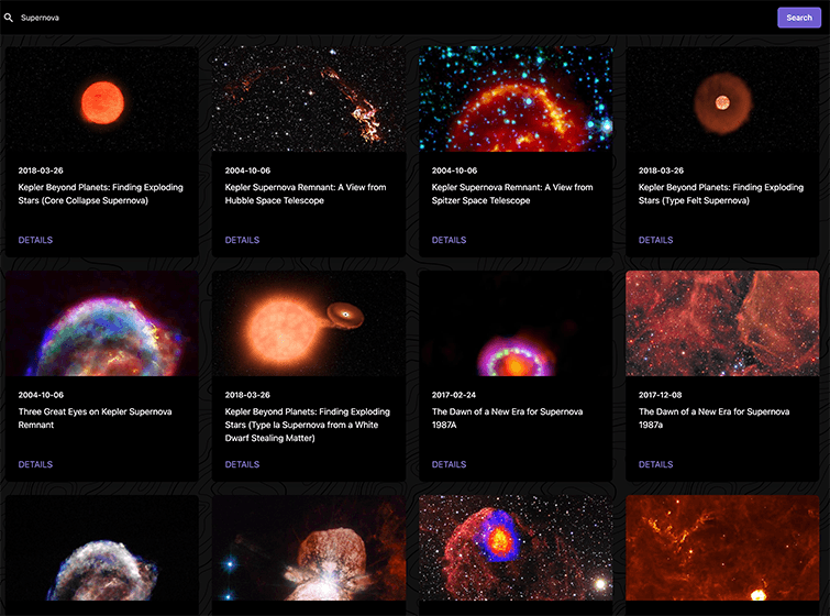 NASA Image and Video Library Screenshot